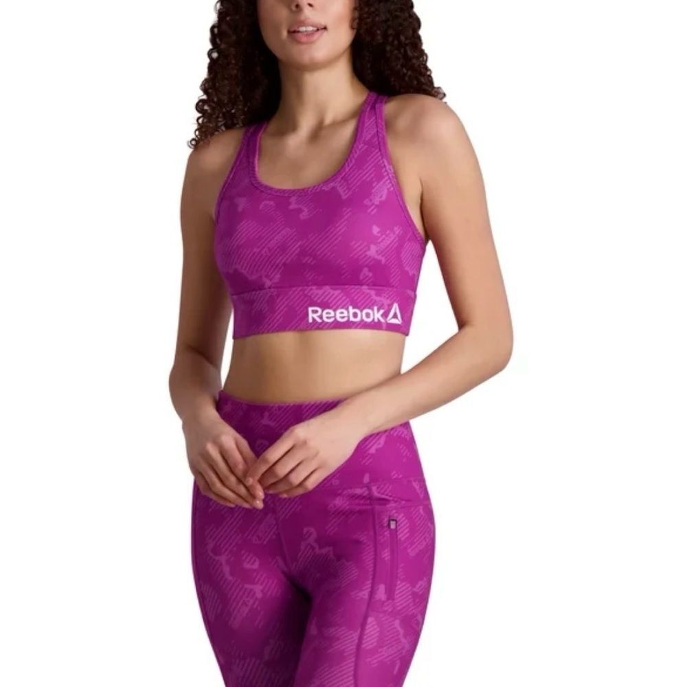 Reebok Women's Vibrant Purple Medium Impact Sports Bra size small workout sports